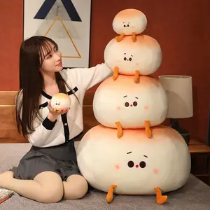 Lovely Plush Toys Full Stuffed Food Bread Peluche Lifelike Steamed Bun Super Soft Pillow Cushion Baby Christmas Holiday Gifts