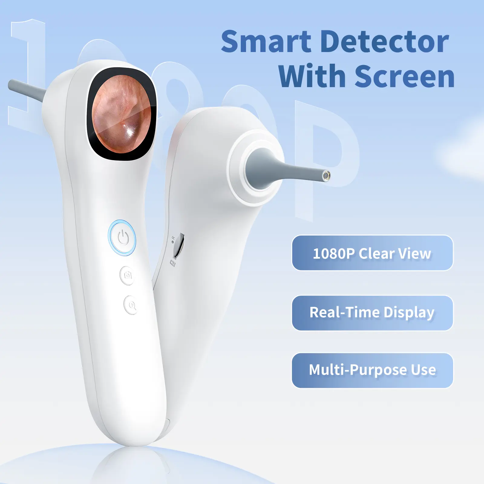 1080P HD Ear Cleaner Camera with Screen - 4 LED Lights, Video & Photo Functions, Earwax Removal Tool for Home Health Check of Adults