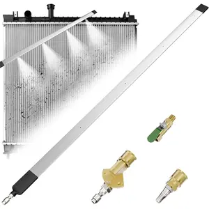24" Radiator Cleaning Wand, 4500 PSI Water and Air -Use  Washer Tool, 180? Swivel, 4-Nozzle Fan , 3 Quick Connect Adapters, AC Coil Cleaner for   SUV RV Engine Cooling