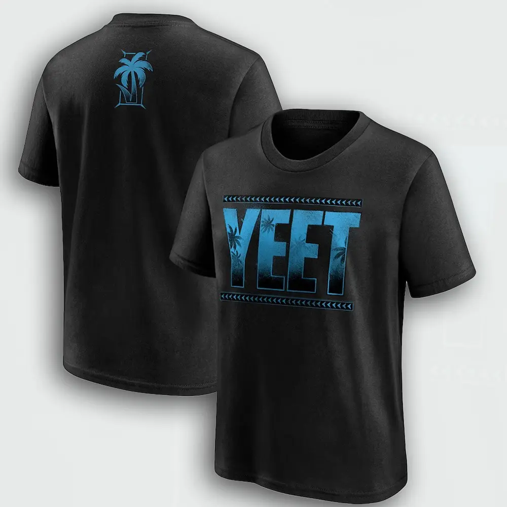 Jey Uso Blue Graphic T-Shirt, Black Men's WWE Fan Apparel, Tribal Chief Wrestling Gear, Modern Wrestling Gift for Him