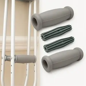Crutch Solid Hand Grips Kit, Replacement Cushion Handles Medical Drive Cane Crutch Handgrips, 2 Pcs
