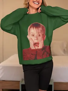 Home Alone Kevin McCallister Funny Movie Meme Sweatshirt - Iconic 90s Film Graphic Unisex Cozy Pullover Sweater
