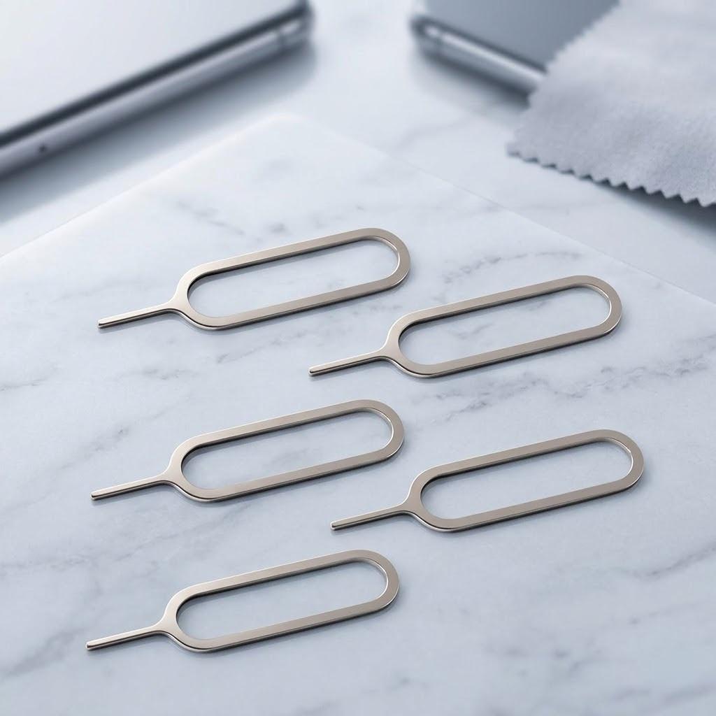 Premium Keychain SIM Card Ejector Tool & Case Holder - Universal Styling Mini Pin Accessory Compatible with iPhone, Samsung, Pixel, & Android Devices.