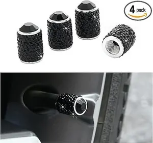 4PCS Bling Car Tire Valve Stem Caps, Caps Car Tire Valve Covers, Universal Auto Dustproof Wheel Tire Valve Caps for Cars, SUVs, Trucks, Bikes
