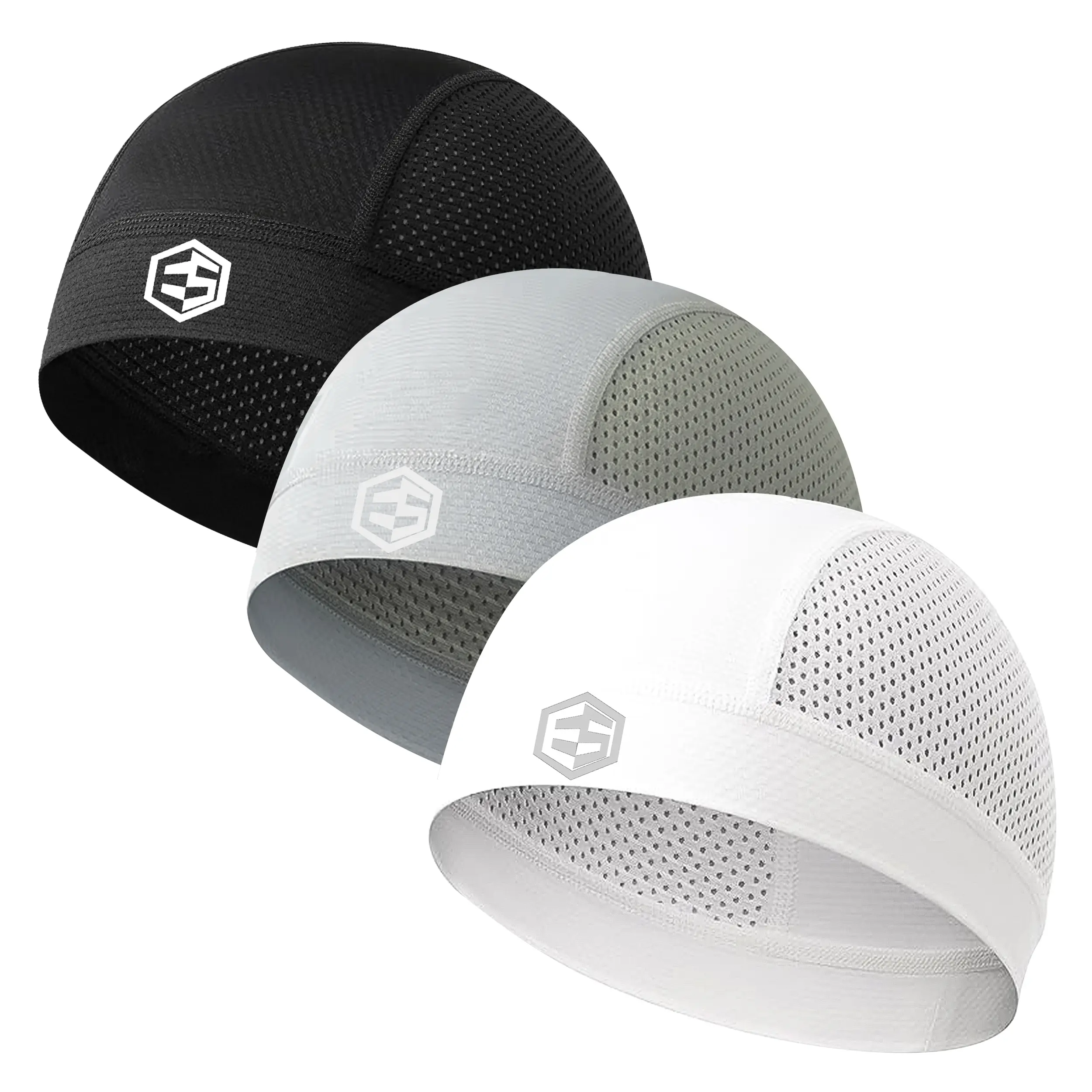 Cooling Helmet Liner Skull Cap - Breathable Mesh Sweat Wicking Hat for Cycling, Construction Hard Hats 3 pieces per pack, 6 pieces per pack