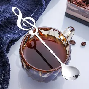 Elegant Stainless Steel Coffee and Dessert Spoons Set, Creative Note Design, Perfect for Home, Office, Dormitory, Coffee Shop, Durable Utensils