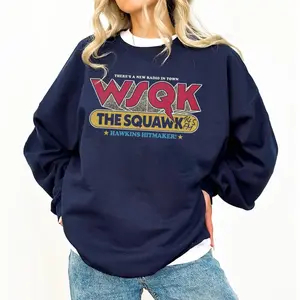 WSQK The Squawk Radio Sweatshirt, HK Hitmaker Shirt, Retro 94.5 FM Parody, Vintage Scifi Movie Shirt, Retro Radio Station Sweater