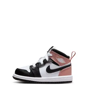 Toddler's Jordan 1 Mid White/Black-Rust Pink (DQ8425 100)