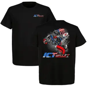 Ict Billet American Flag Shirt Mens Cotton Tee, Menswear Car Parts Short Sleeve