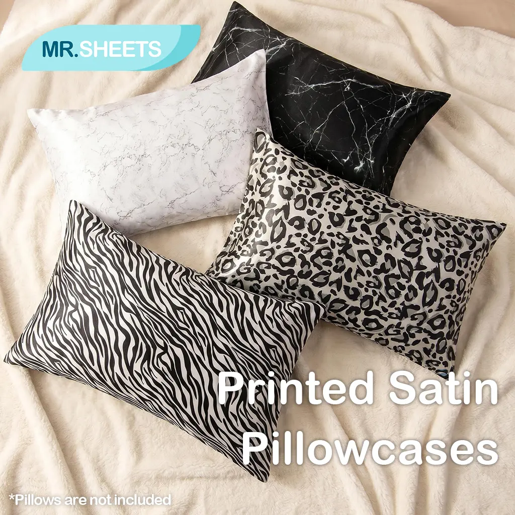 NTBAY 2-Pack Animal Print Silk-Like Satin Pillowcases, Anti-Frizz Surface Bedding Covers with Envelope Closure, Multi-Size Decorative Soft Options for Hair & Skin, Bedroom Use