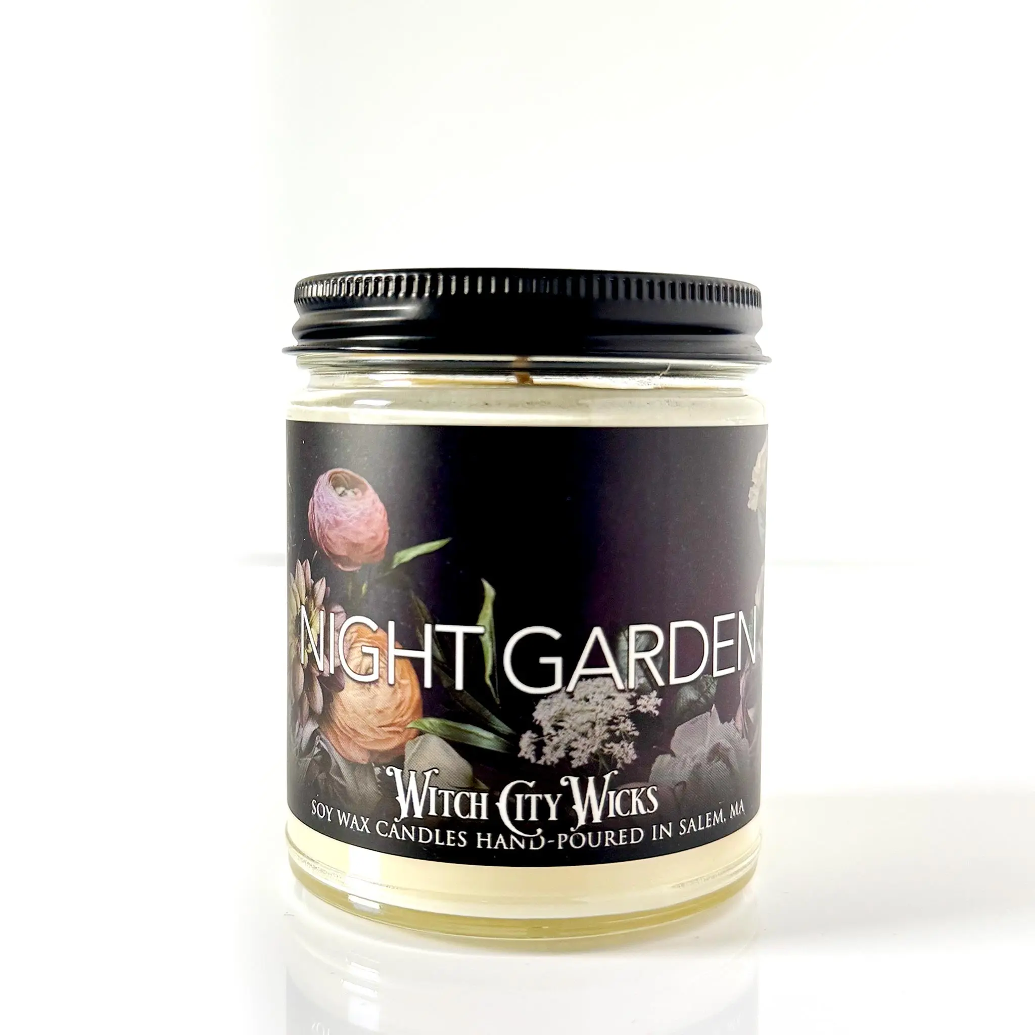 Night Garden Candle shadows of midnight bloom 9oz jar Hand-Poured 100% Soy Wax Decor Ornaments Decoration Tin
