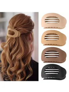 4pcs Vintage Simple Hollow Hair Clips, Anti-Slip Square & Curved Design, Suitable for Long Thick Hair, Daily Commute Essential, Cute Hair Accessories, Hair Claws Set