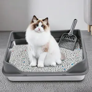 Petwhole Suitfeel Series Open-Top Stainless Steel Litter Box - Leakproof, Easy to Clean, Extra Spacious, Includes Free Litter Scoop, Available in L/XL Sizes, Suitable for Cats