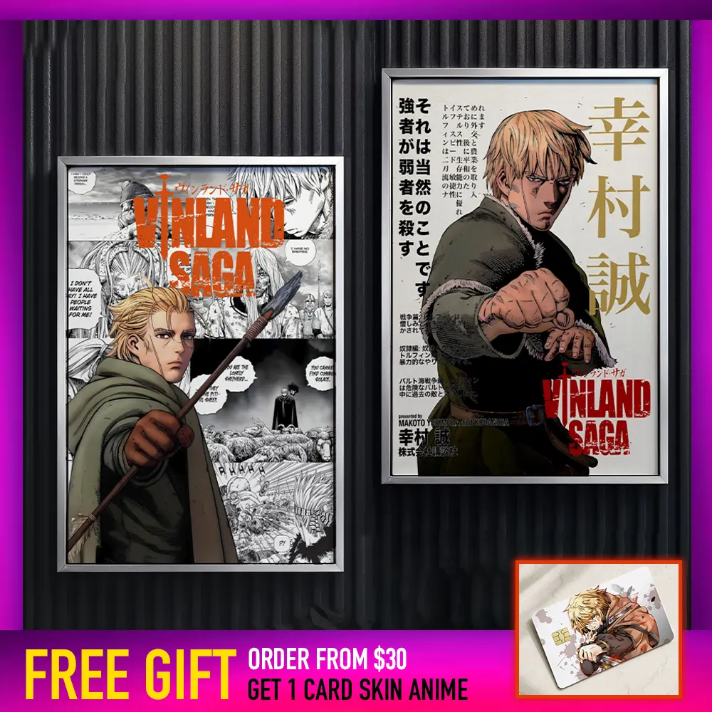Vinland Saga Anime Poster Unframed, Thorfinn Thorsson Artistic Anime Manga Design, Japanese Wall Art Decor
