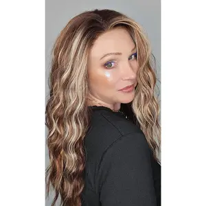 CARKIRA Michelle in the Honeyed Chestnut Bronde 22" Long 13x4 Lace Front Wig with Medium Cap Unisex Heat Friendly Up to 320°F Natural Looking Soft Smooth Realistic Scalp Hairline