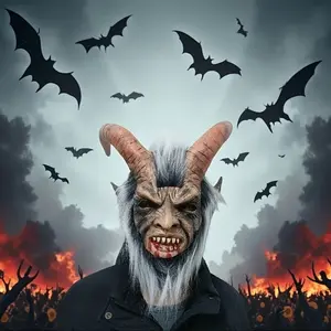 Halloween Lucifer Latex Mask, Unique Headgear for Bar Makeup, Classic Style Props, Perfect for Halloween Costume and Theme Parties