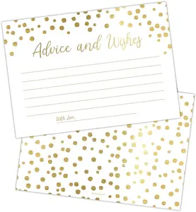 Set of 50  Advice and Wishes Cards,  for the Bride and Groom,  Mr and Mrs,  Shower, Bridal Shower, Wedding Shower, Reception, Graduation Party, Retirement Party, Anniversary
