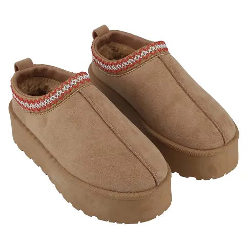 Belovely Women's Slip-On Closed Toe Sandals | Casual Street Style Platform Slides for Comfort & Walking snow boot Women's Fluffy indoor comfort Slides Mules