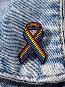 Rainbow ribbon Enamel Brooch Pin fashion Decorative Brooches Ornaments Lapel Bag Badges Jewelry Gifts