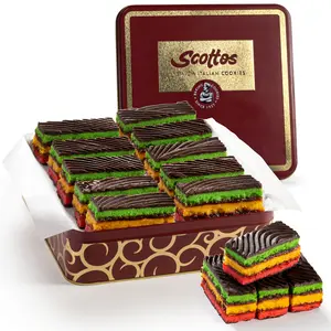 Scotto's Cookies Bakery Fresh Favorites - Italian Rainbow Cake Bites – Individually Wrapped Gourmet Rainbow Cookies Pack of 10 - Birthday Treats, Thank You, Care Package, July 4th Gift Baskets Food