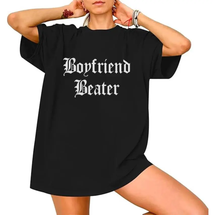 Boyfriend Beater Shirt, Funny Sarcastic Humor Graphic Tee, Old English Font