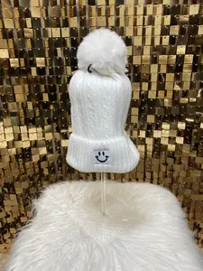White Smiley Beanie