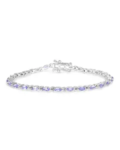 Genuine Tanzanite Marquise Tennis Bracelet