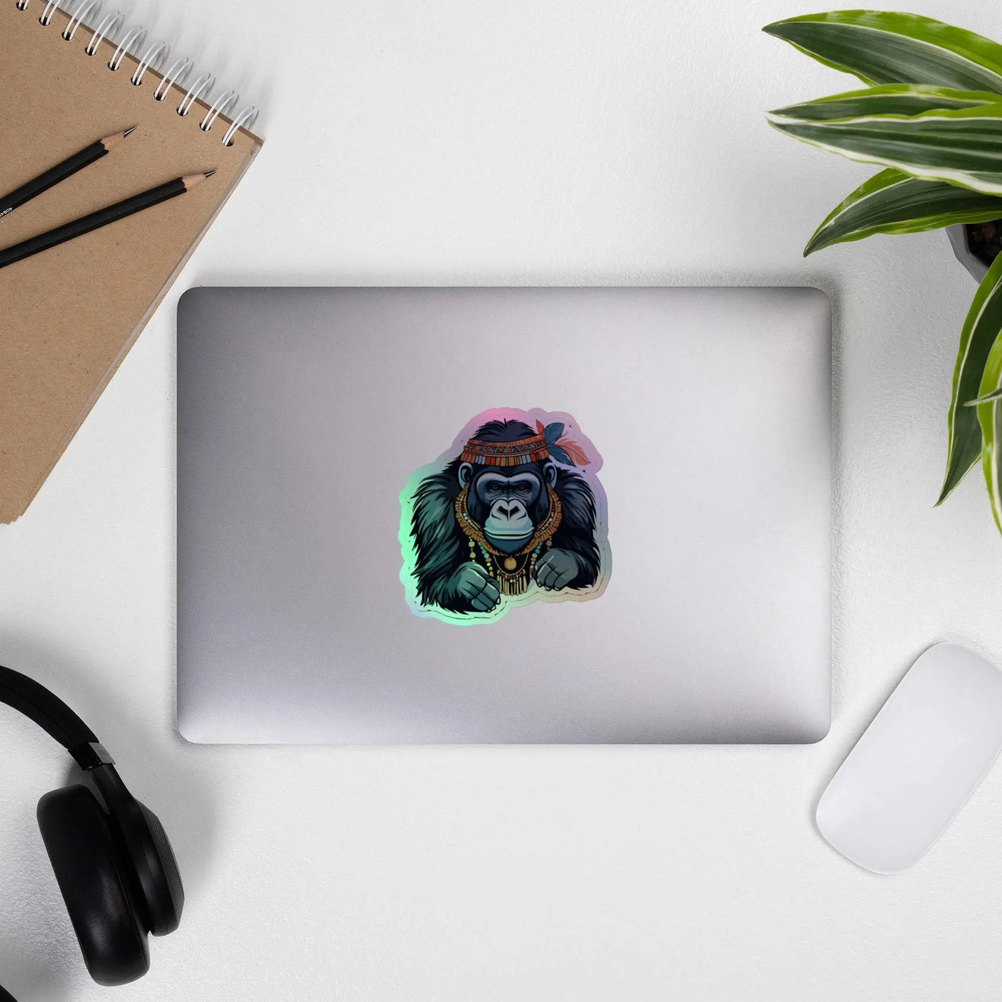 Boho Gorilla Holographic stickers