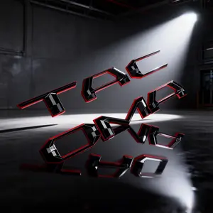 Toyota Tacoma 3D Gloss Black & Red Raised Tailgate Letter Inserts for 2024–2026  – Premium OEM-Style Badge Upgrade with Fade-Resistant Automotive Vinyl| No Drilling Required, Easy Peel-and-Stick Installation| Perfect for TRD Pro, Off-Road Package & Cust