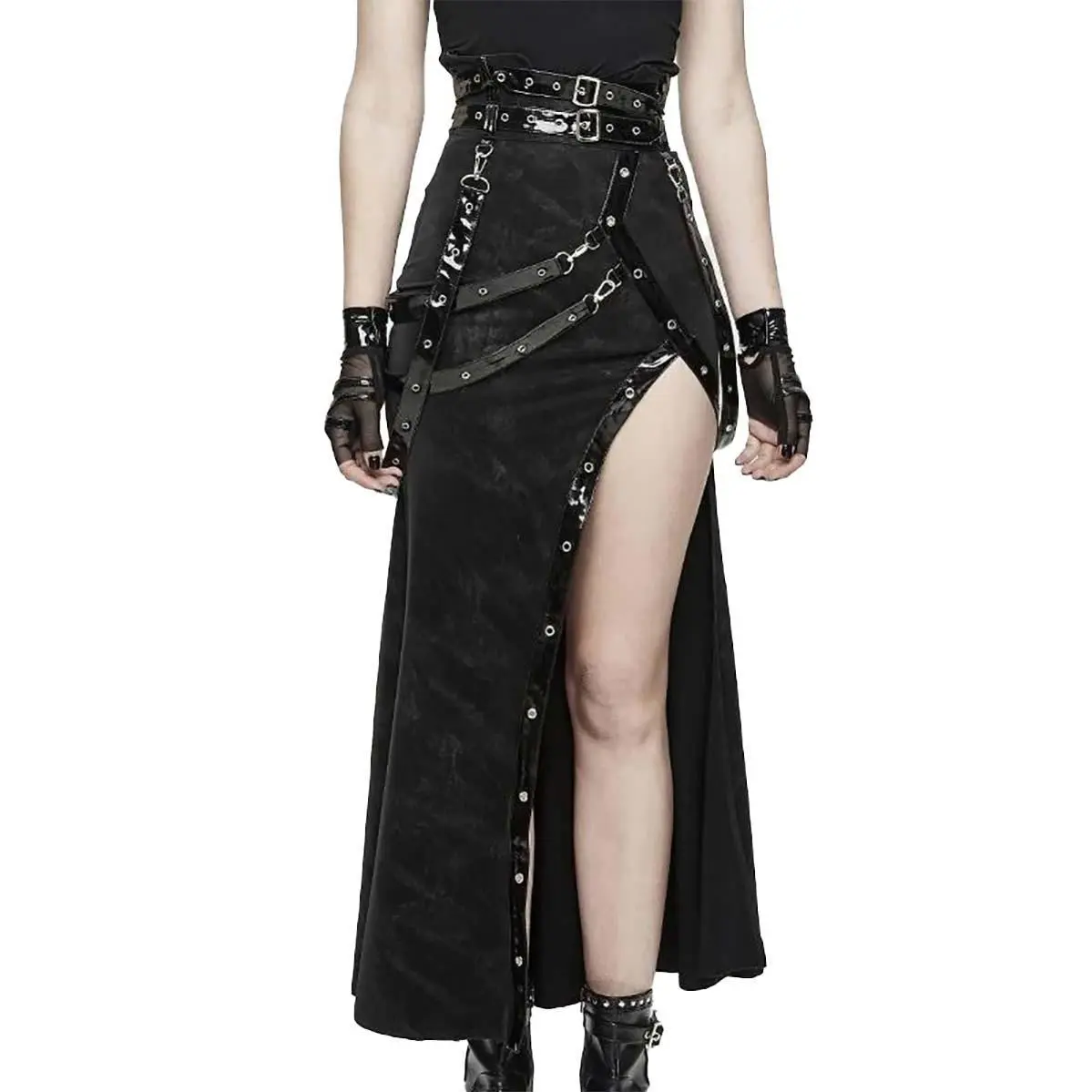 Cyberdoll Goth Leg Slit Skirt