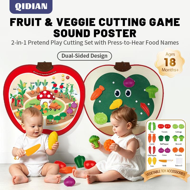 Dual-Sided Talking Alphabet Poster | Touch & Read Interactive Sound Chart with 36 Velcro Cards