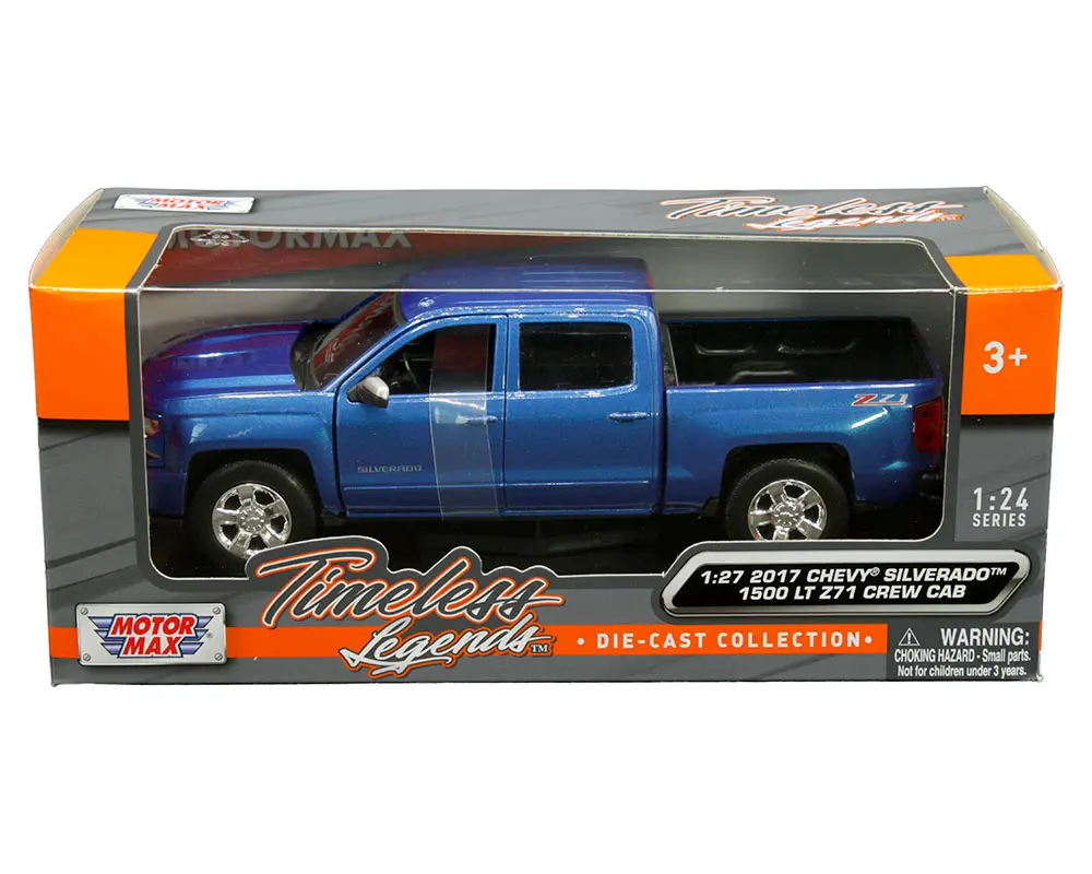 Motormax 1:27 2017 Chevrolet Silverado 1500 LT Z71 Crew Cab Blue