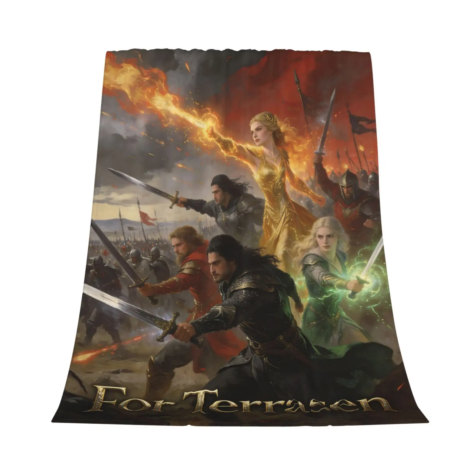 PAUSEBOLL Fire Heart Glass Throne Blanket Soft Warm Home Cozy Home Decor, Perfect For Couch, Bed, Lliving room, Reading nook - The Best Companion For Reading Fantasy Novels, Watching Movies, Napping