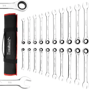 【GARVEE】20-Piece Ratchet Wrench Set, Standard and Metric Sizes SAE 1/4-3/4 inches & 6-19 mm, 72-Tooth Cr-V Steel Ratchet with Carrying Bag