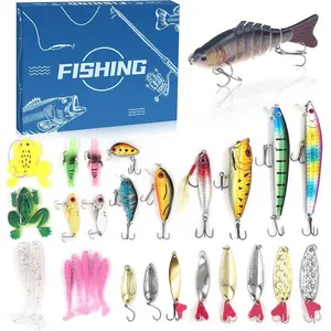 Fishing Advent Calendar 2025 Adult Men Teen - 24 Days Fishing Lure Countdown Calendar with 29Pcs Lures Set - Spoons Minnow Crankbait VIB Xmas Gift for Father Granpa Brother Boyfriend