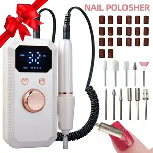 Rechargeable USB Electric Nail Drill Kit - Pedicure Care Tool, 32 Adjustable Gears with Forward and Reverse Rotation, Multiple Grinding Heads, Nail Grinder and Pedicure Grinder, Including Nail File and Cuticle Pusher, Manicure and Pedicure Polishing Tools