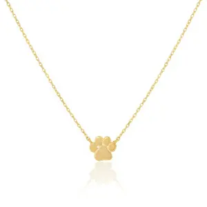 18K Gold Plated Mini Paw Print Charm Necklace