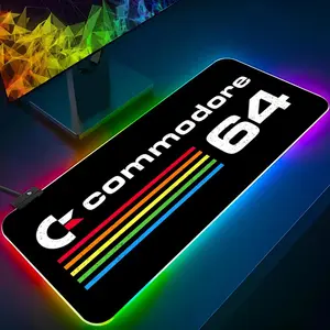Commodore 64 Mouse Pad RGB gaming keyboard with LED backlight, rubber gaming mouse pad, keyboard mat