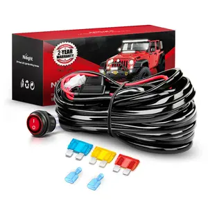 Nilight Wiring Harness Kit 14AWG Heavy Duty 12V On-Off Switch Power Relay Blade Fuse for Off Road LED Work Light Bar-ONE Lead Car Auto Vehicle  dealsforyoudays, Led Lights