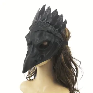 Black Raven Mask - Gothic Bird-Themed Party Accessory, Perfect for Halloween, Carnival, Costume Events, and Ball Gowns, Halloween Decorations