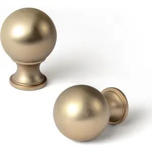 6 Pack Zinc Alloy Drawer Knobs-1.15 Inch (29mm) Dia Champagne Bronze Cabinet Knob in Modern Style
