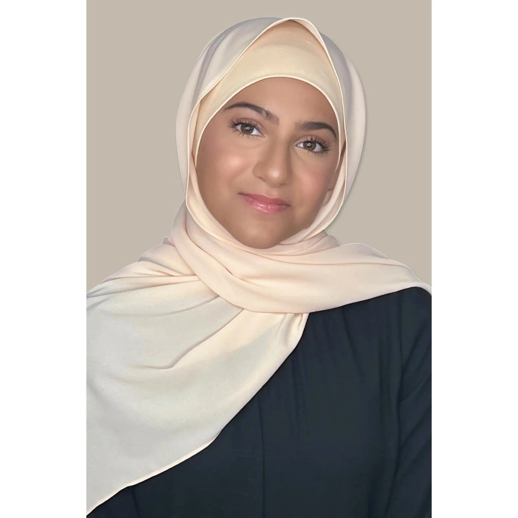 Modish Girl Matching Chiffon Hijab Set-Peach