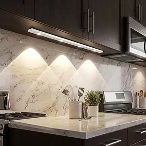 Motion Sensor LED Under-Cabinet Light - USB Rechargeable, 3 Color Temperatures, Dimmable Indoor Wall Sconce for Kitchen & Stairs, Modern Decorative Home Light
