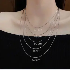 40-60 cm Stainless Steel Silver/ Gold Color 1.2 mm Snake Chain Necklaces for Men Women Collar Choker Simple Jewelry Accessories