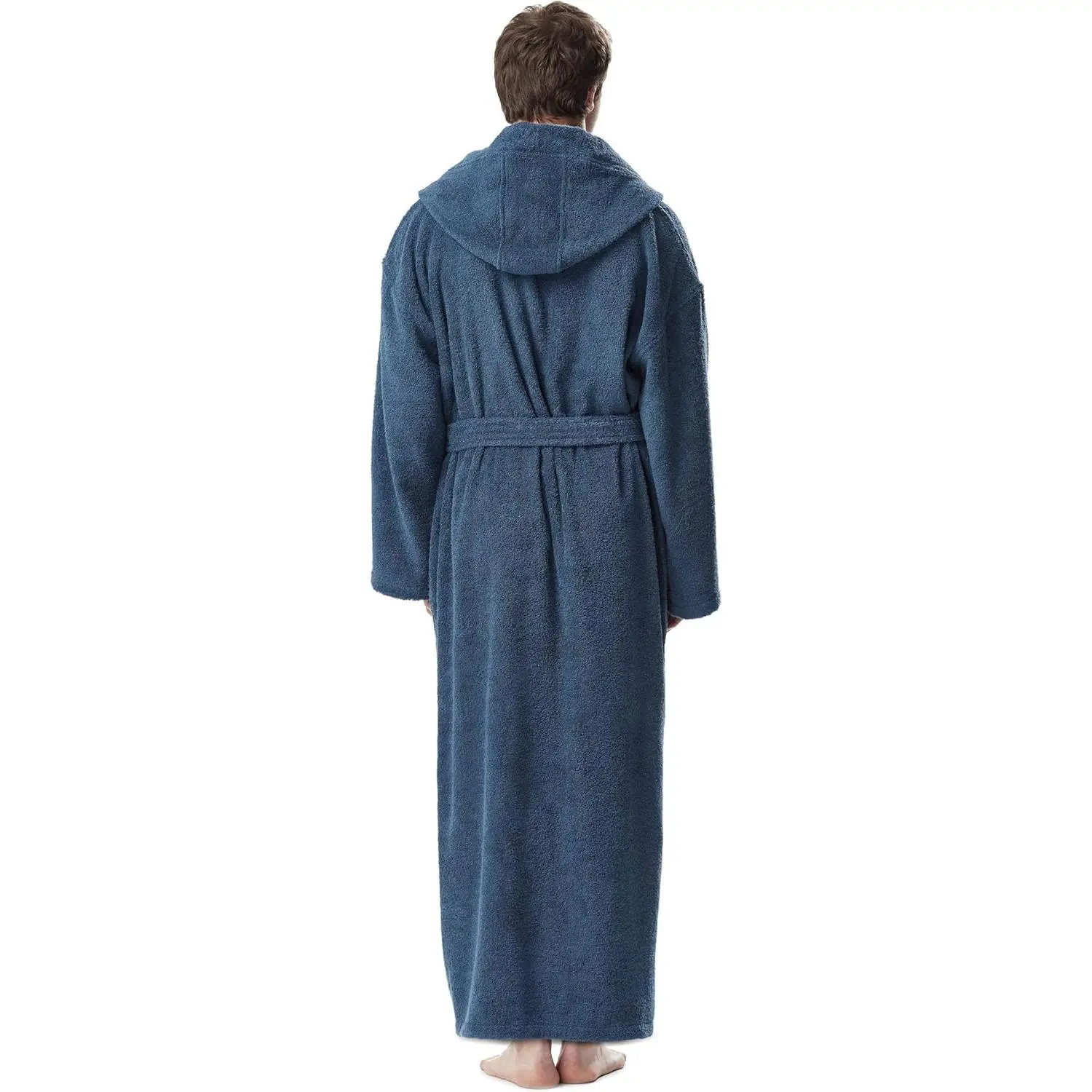 Men's Hooded Classic Bathrobe Turkish Cotton Robe with Full Length Options Men's Hooded Classic Bathrobe Turkish Cotton Robe with Full Length Options