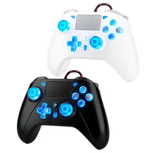 Wired Controller for PS5, PC Game Controller Compatible with Playstation 5/Slim/Pro and Steam, Built-in 1000mAh Charging Battery with Enhanced Dual Vibration/6-Axis Motion Sensor/ Touch Pad Accessories Console Connection Smartphone