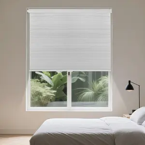 Allesin Zen No Drill Honeycomb Blinds, Cordless Cellular Shades Blackout, Free Stop Design, No Drill No Tools,Noise Reduction & Temperature Control,100% Blackout,Cordless & Free-Stop System,Easy Install Window Shades for Home & Office