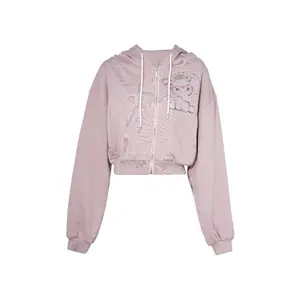 TCH - Rhinestones | Cropped sweatshirt | HoodIies cardigan | Zip-up jacket | Elephant