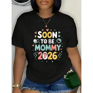 100% Cotton Soon To Be Mommy 2026 Mother's Day Time Mama Pregnancy T-Shirt Men's Women's Soft Breathable Tee Classic Fashion Summer Tops