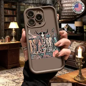 Vintage Western Mama Cow Skull Floral Aesthetic Design Case for iPhone 17 16 15 14 Pro Max 13 12 11 XR XS Plus Air Slim Lightweight Shockproof Anti Drop Protective Durable TPU Cover